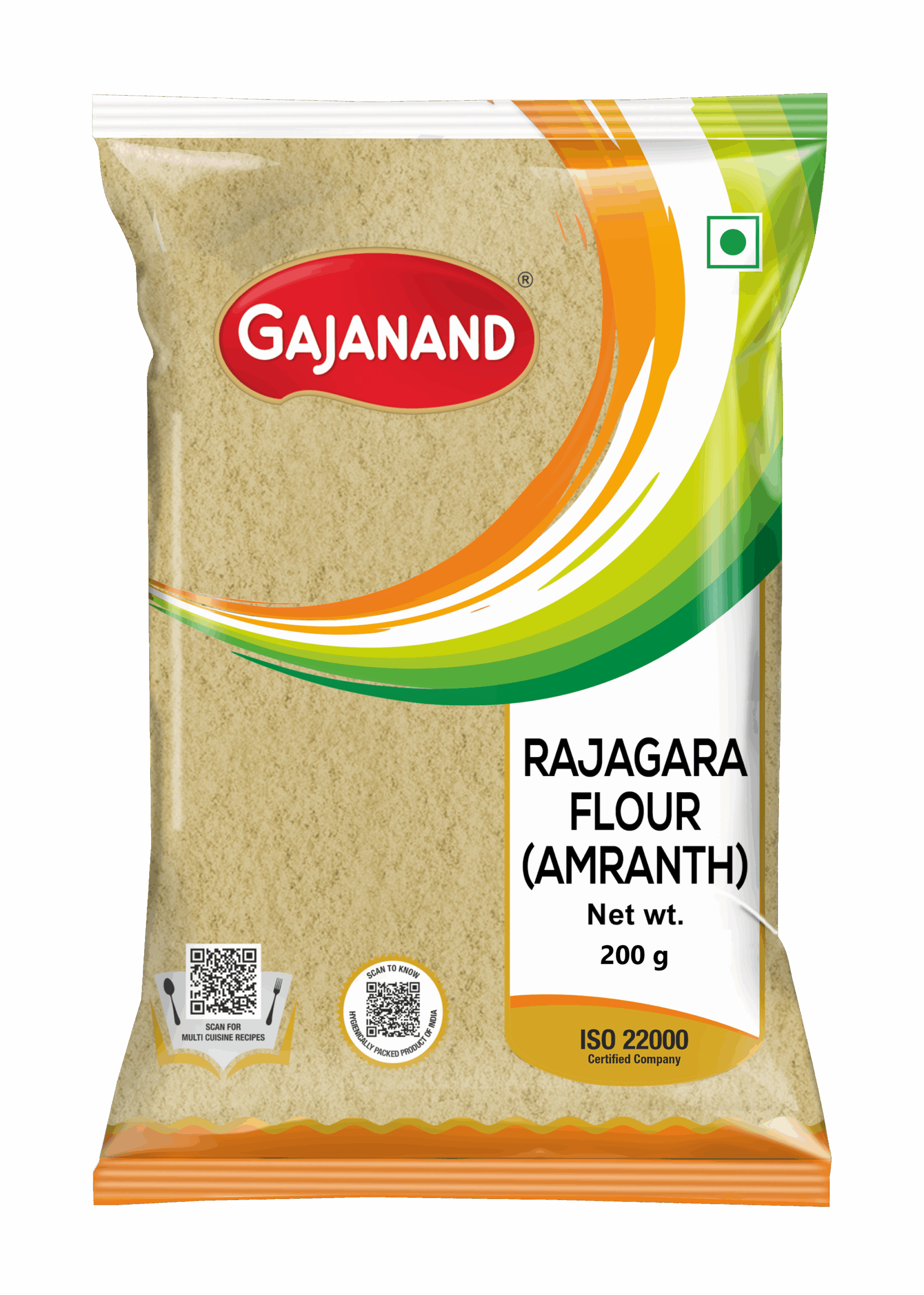Gajanand Rajagara Flour (Amaranth Atta) 200g – Gluten-Free | Farali Atta for Fasting | ISO 22000 Certified