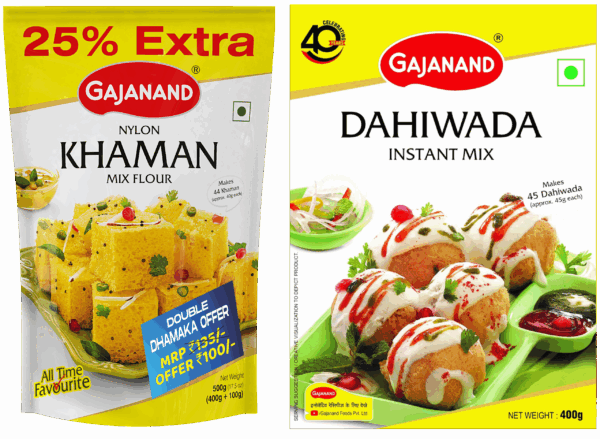 Instant Mix Combo ( Khaman Mix Flour 500g + Dahiwada Mix Flour 400g ) ( Pack of 2 )