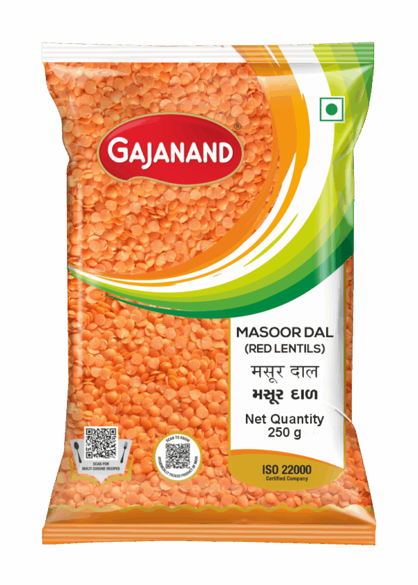 Gajanand Masoor Dal (Red Lentils) | Premium Unpolished | Protein & Fiber Rich | 100% Natural | 250g