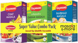 Gajanand Masala Combo Pack – Chat Masala, Rajwadi Garam Masala & Pavbhaji Masala – 3 x 100g – Premium Indian Spice Mixes for Authentic Flavor – Super Value Pack