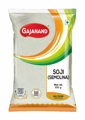 Gajanand Soji (Semolina) 500g | Premium Rava for Upma, Sheera, Idli & More | ISO 22000 Certified