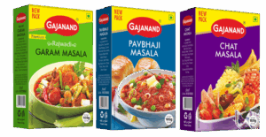 Gajanand Premium Indian Spice Combo Pack, Rajwadi Garam Masala, Pavbhaji Masala, Chat Masala, Authentic Cooking Seasonings, 100g Each, Pack of 3